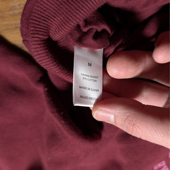 PacSun Newport Beach Cropped Hoodie Medium Red Burgundy Pullover Casual - Picture 5 of 9